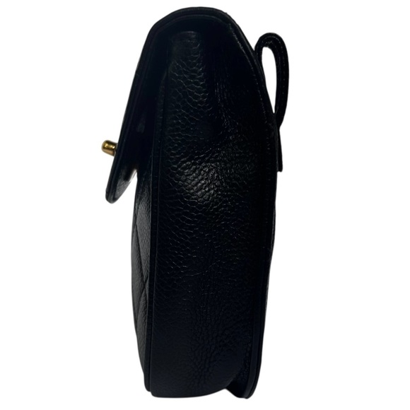 CHANEL Black Quilted Caviar Leather Mini Belt Crossbody Shoulder Bag Vintage 90s - Picture 2 of 16
